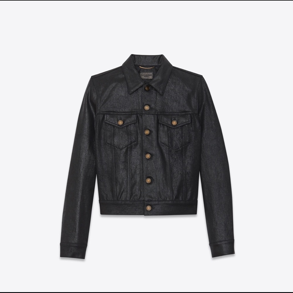 - SLP Hedi Slimane Coated Waxed Denim Jacket